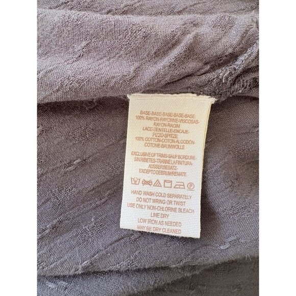 Free People Black Crochet Lace Back Oversized Button Down Blouse L - Picture 6 of 7